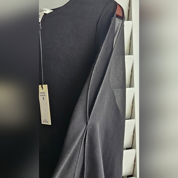 Max Studio Sheer Sleeve Black Dress size S M - Picture 2 of 7